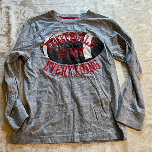 Gymboree Football Big Boys Cotton Tee Gray - Picture 1 of 2